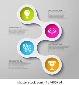 Vector design for infographic. Template for diagram, graph, presentation and round chart.