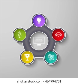 Vector design for infographic. Template for diagram, graph, presentation and round chart.