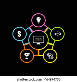 Vector design for infographic. Template for diagram, graph, presentation and round chart.