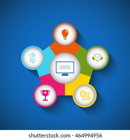 Vector design for infographic. Template for diagram, graph, presentation and round chart.