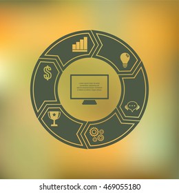 Vector design for infographic. Template for diagram, graph, presentation and round chart.