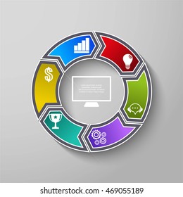 Vector design for infographic. Template for diagram, graph, presentation and round chart.