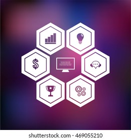 Vector design for infographic. Template for diagram, graph, presentation and round chart.