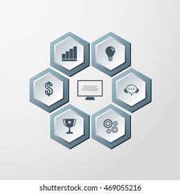 Vector design for infographic. Template for diagram, graph, presentation and round chart.