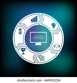 Vector design for infographic. Template for diagram, graph, presentation and round chart.
