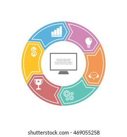 Vector design for infographic. Template for diagram, graph, presentation and round chart.