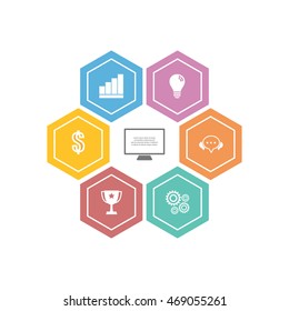 Vector design for infographic. Template for diagram, graph, presentation and round chart.