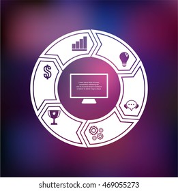 Vector design for infographic. Template for diagram, graph, presentation and round chart.