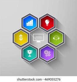 Vector design for infographic. Template for diagram, graph, presentation and round chart.