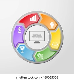 Vector design for infographic. Template for diagram, graph, presentation and round chart.