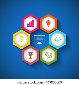 Vector design for infographic. Template for diagram, graph, presentation and round chart.
