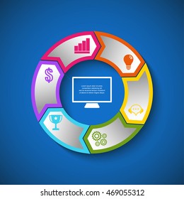 Vector design for infographic. Template for diagram, graph, presentation and round chart.