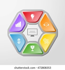 Vector design for infographic. Template for diagram, graph, presentation and round chart.