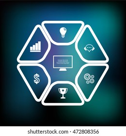 Vector design for infographic. Template for diagram, graph, presentation and round chart.