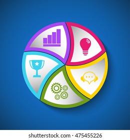 Vector design for infographic. Template for diagram, graph, presentation and round chart.