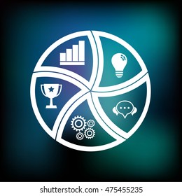 Vector design for infographic. Template for diagram, graph, presentation and round chart.