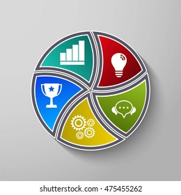 Vector design for infographic. Template for diagram, graph, presentation and round chart.