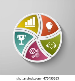 Vector design for infographic. Template for diagram, graph, presentation and round chart.