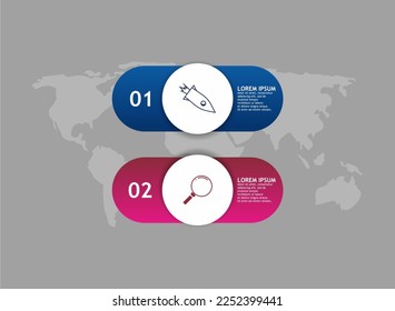 vector design infographic, with two colors for two steps, great for business use also perfect for presentations