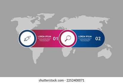 vector design infographic, with two colors for two steps, great for business use also perfect for presentations