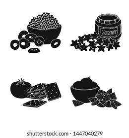 Vector design of ingredient and organic logo. Collection of ingredient and product stock vector illustration.