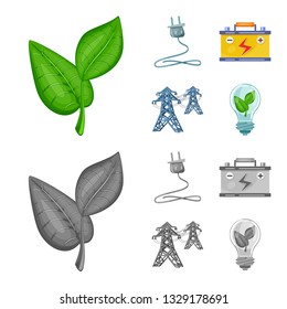 Vector design of innovation and technology  icon. Collection of innovation and nature  stock vector illustration.