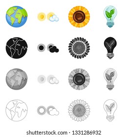 Vector design of innovation and technology  icon. Collection of innovation and nature  stock symbol for web.
