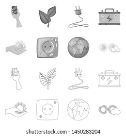 Vector design of innovation and technology icon. Set of innovation and nature stock vector illustration.