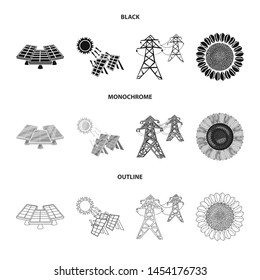 Vector design of innovation and technology logo. Collection of innovation and nature vector icon for stock.