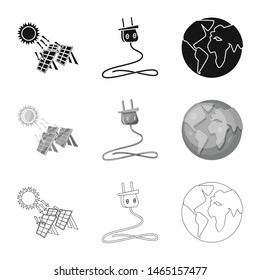 Vector design of innovation and technology logo. Set of innovation and nature vector icon for stock.