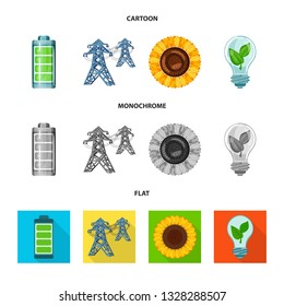 Vector design of innovation and technology  sign. Set of innovation and nature  stock vector illustration.