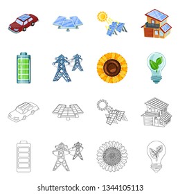 Vector design of innovation and technology  sign. Set of innovation and nature  vector icon for stock.