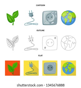 Vector design of innovation and technology  sign. Collection of innovation and nature  vector icon for stock.
