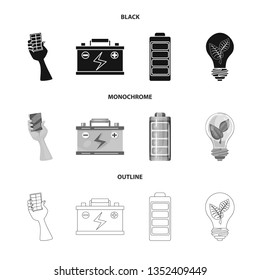 Vector design of innovation and technology  sign. Set of innovation and nature  stock vector illustration.