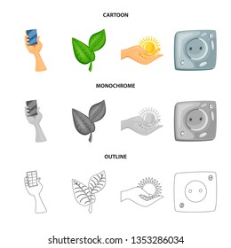 Vector design of innovation and technology  sign. Set of innovation and nature  stock symbol for web.