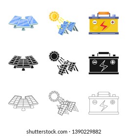 Vector design of innovation and technology  sign. Collection of innovation and nature  vector icon for stock.