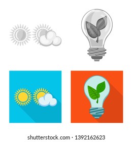 Vector design of innovation and technology  sign. Collection of innovation and nature  stock vector illustration.