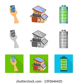 Vector design of innovation and technology  sign. Collection of innovation and nature  stock symbol for web.