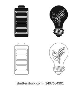 Vector design of innovation and technology  sign. Collection of innovation and nature  vector icon for stock.