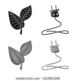 Vector design of innovation and technology  sign. Collection of innovation and nature  stock symbol for web.