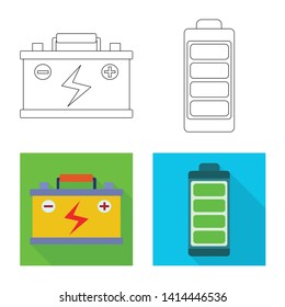 Vector design of innovation and technology  sign. Collection of innovation and nature  vector icon for stock.