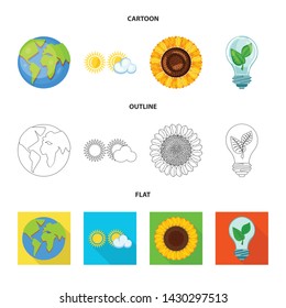Vector design of innovation and technology sign. Set of innovation and nature vector icon for stock.