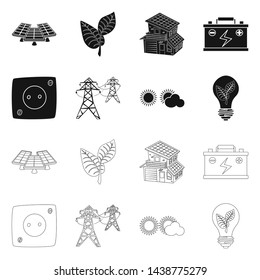 Vector design of innovation and technology sign. Set of innovation and nature stock vector illustration.
