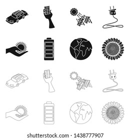 Vector design of innovation and technology sign. Collection of innovation and nature stock symbol for web.