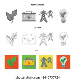 Vector design of innovation and technology sign. Set of innovation and nature vector icon for stock.