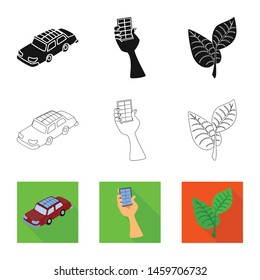 Vector design of innovation and technology sign. Set of innovation and nature stock vector illustration.