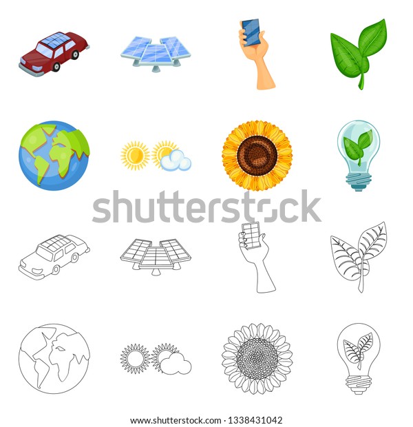 Vector design of\
innovation and technology  sign. Set of innovation and nature \
vector icon for stock.