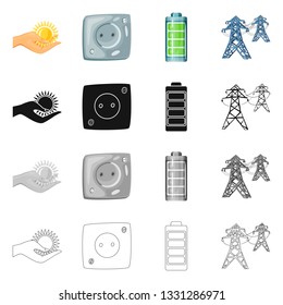 Vector design of innovation and technology  symbol. Collection of innovation and nature  vector icon for stock.