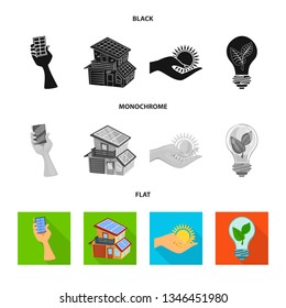 Vector design of innovation and technology  symbol. Collection of innovation and nature  vector icon for stock.