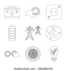 Vector design of innovation and technology symbol. Collection of innovation and nature stock symbol for web.